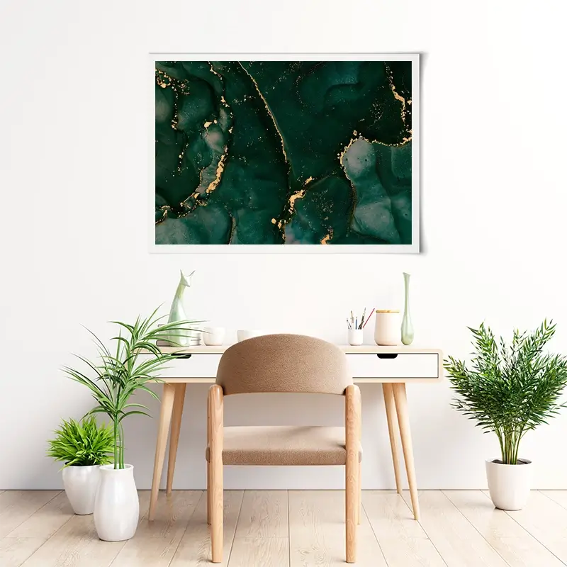 Bottle Green Marble 2 Art Print