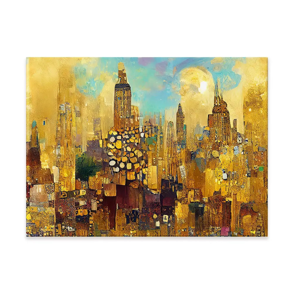 Klimt Style City Canvas Print