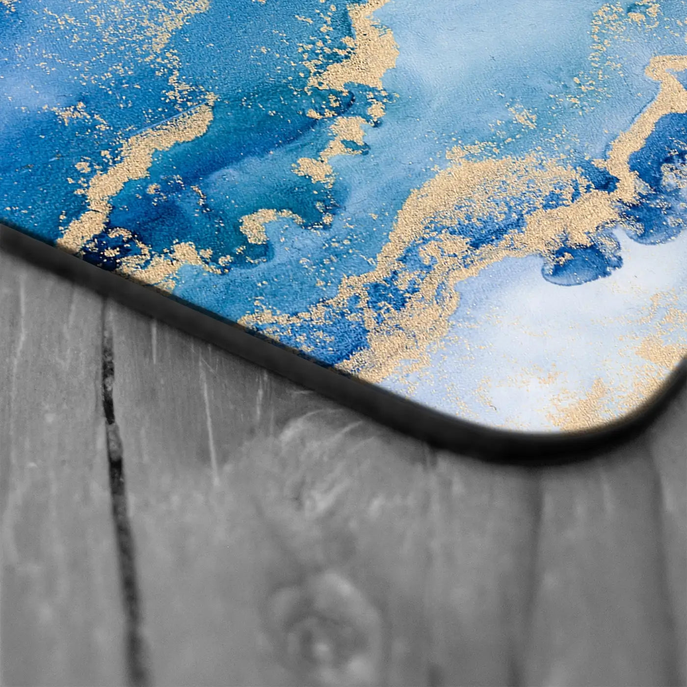 Blue Ombre Marble Coaster Set