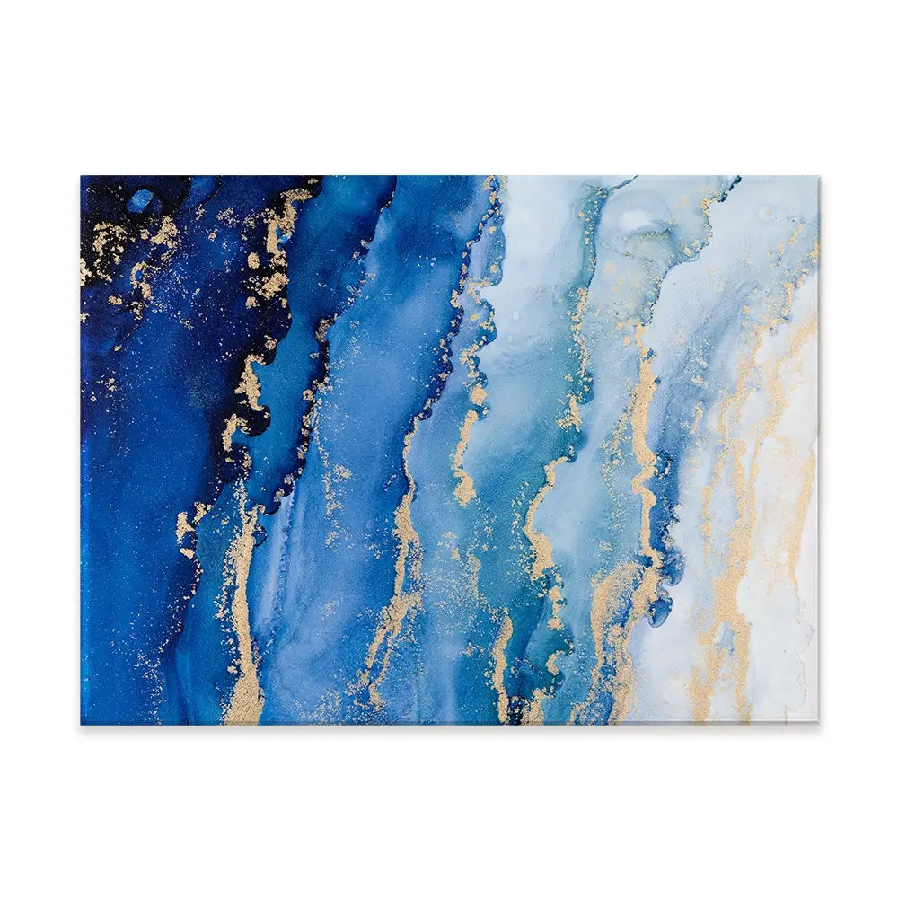 Blue Ombre Marble Canvas Print