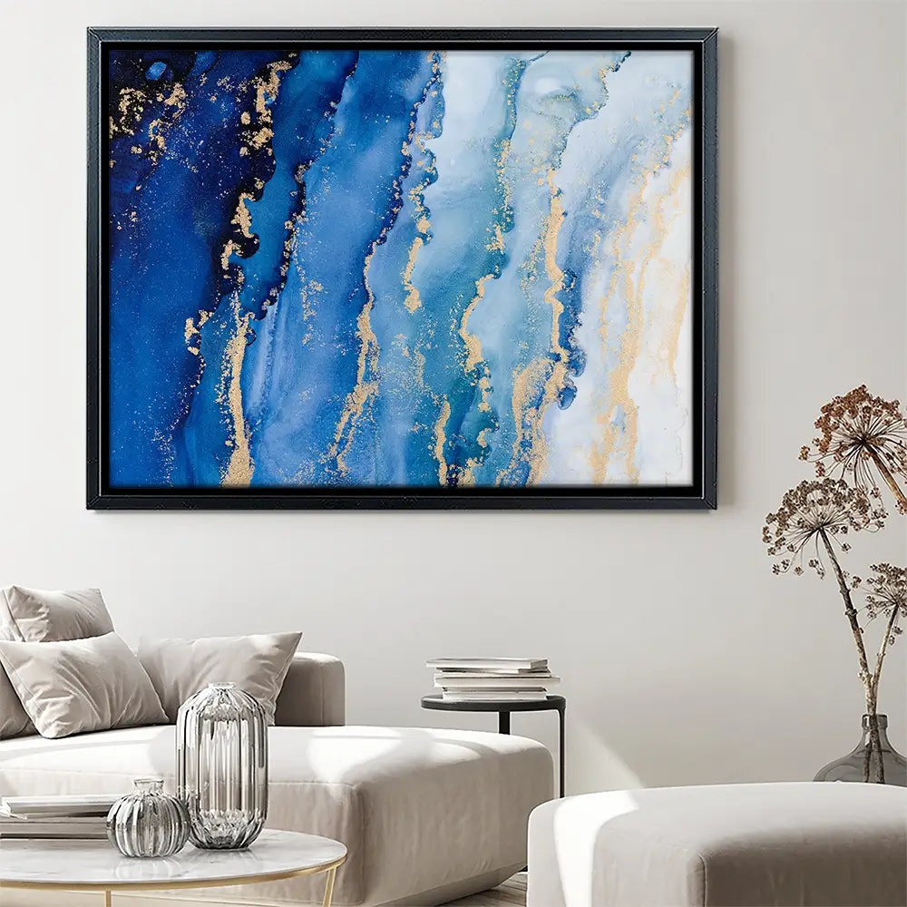 Blue Ombre Marble Canvas Print