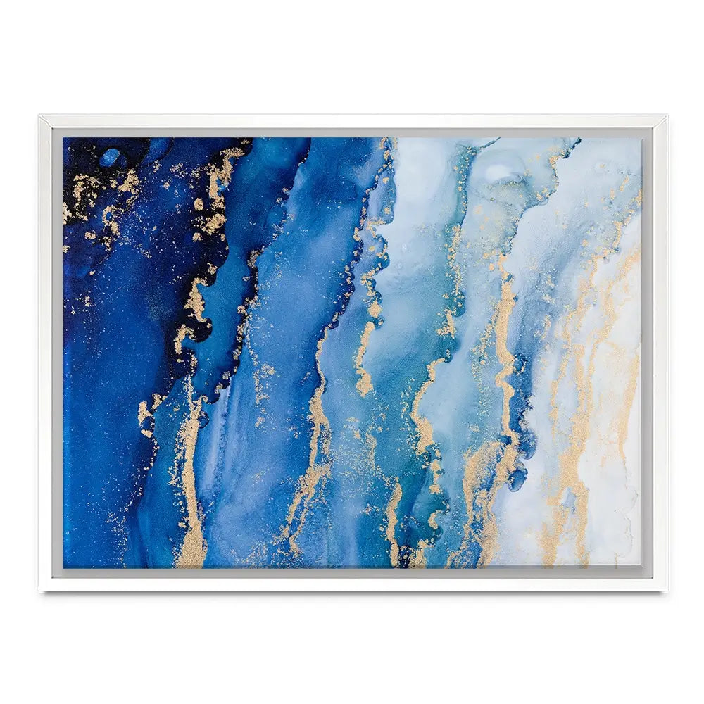 Blue Ombre Marble Canvas Print