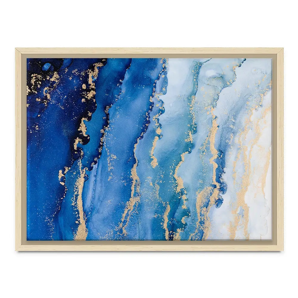 Blue Ombre Marble Canvas Print