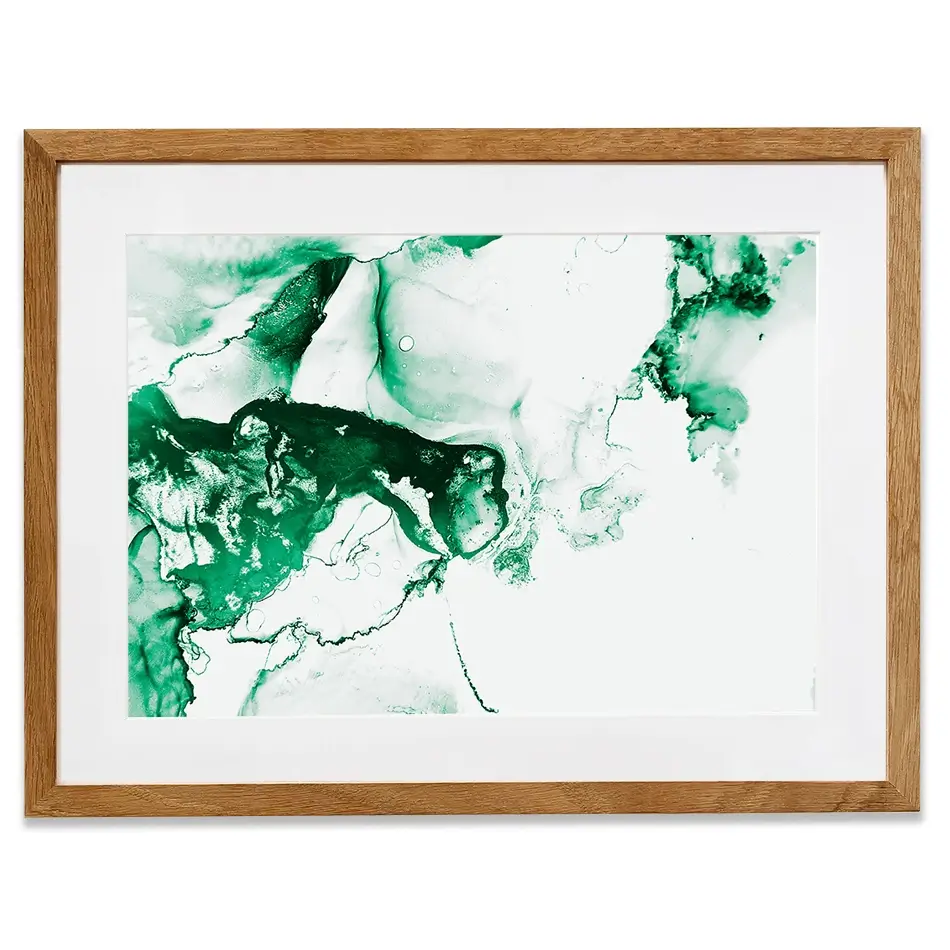 Emerald White Framed Art Print