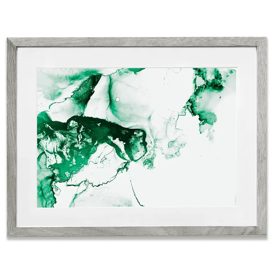 Emerald White Framed Art Print