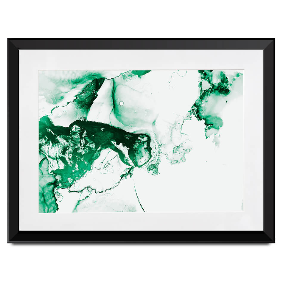 Emerald White Framed Art Print