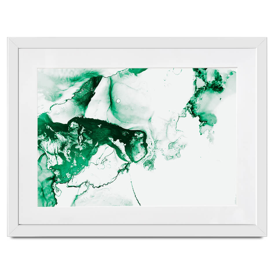 Emerald White Framed Art Print