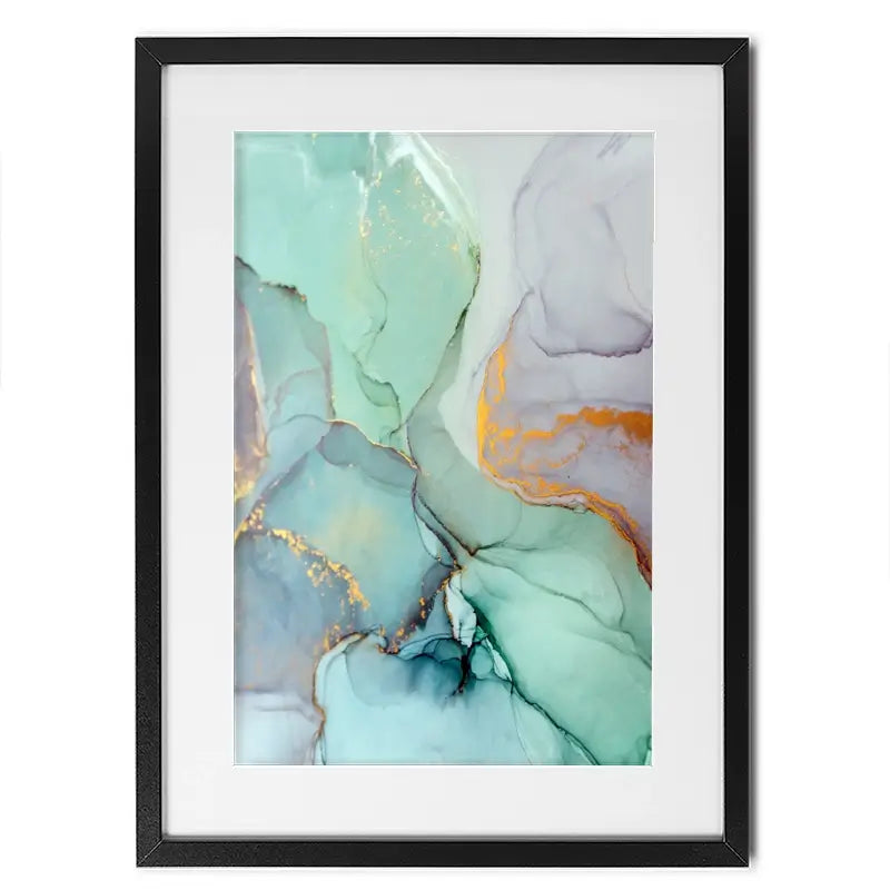 Mint Green Abstract Framed Art Print