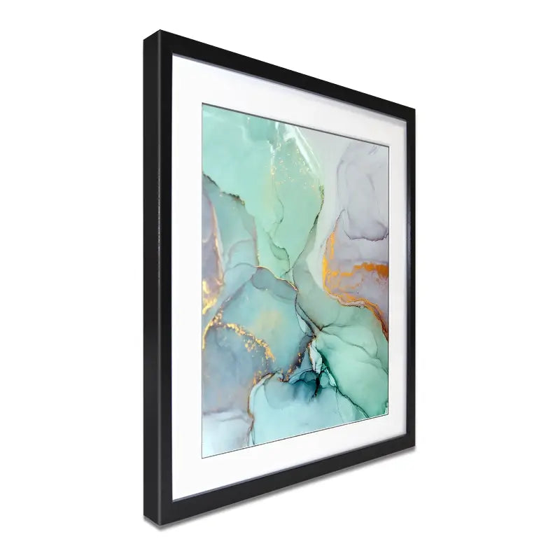 Mint Green Abstract Framed Art Print