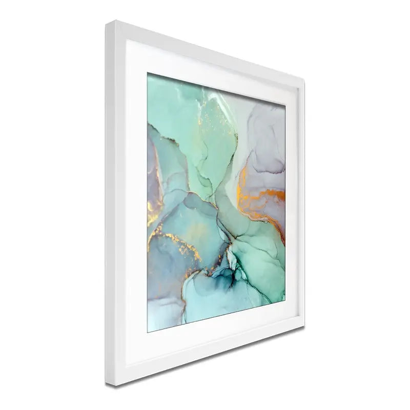 Mint Green Abstract Framed Art Print