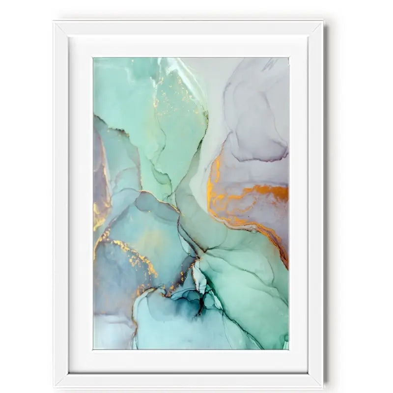 Mint Green Abstract Framed Art Print