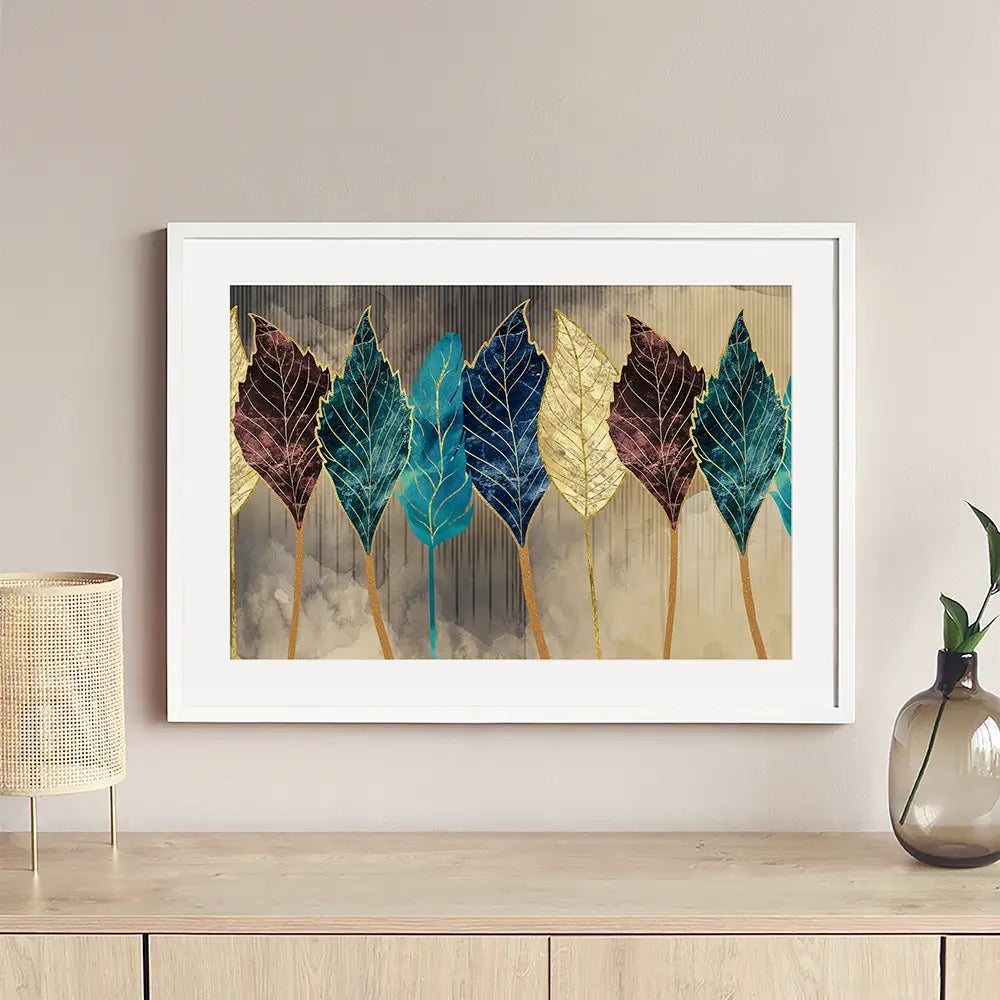 Standing Leaves Framed Art Print