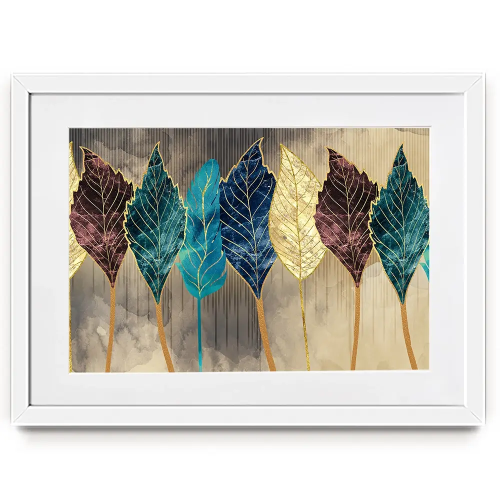 Standing Leaves Framed Art Print