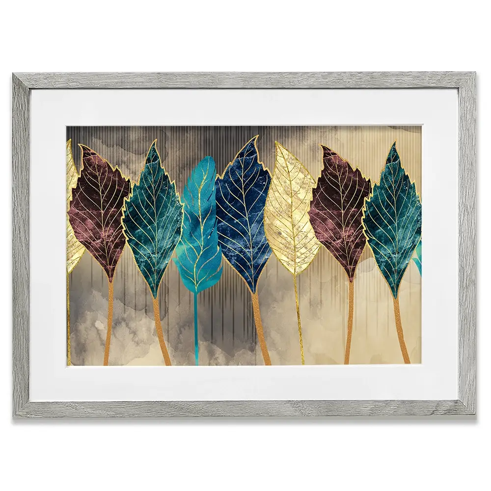 Standing Leaves Framed Art Print