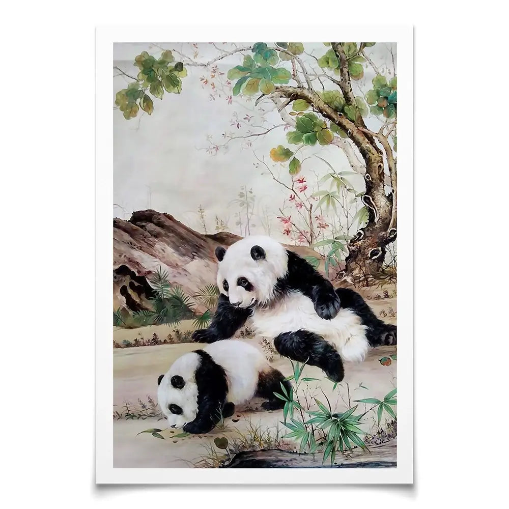 Two Pandas Art Print