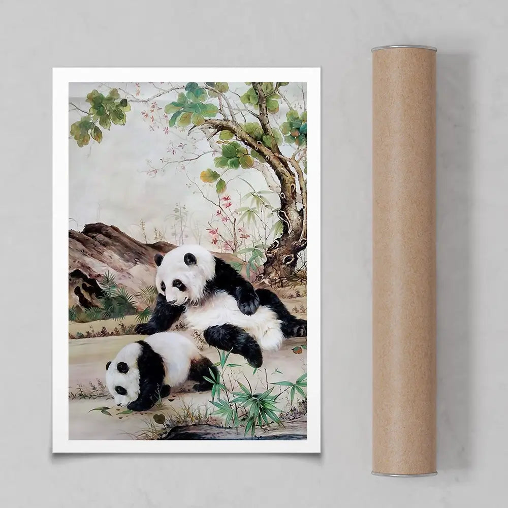 Two Pandas Art Print