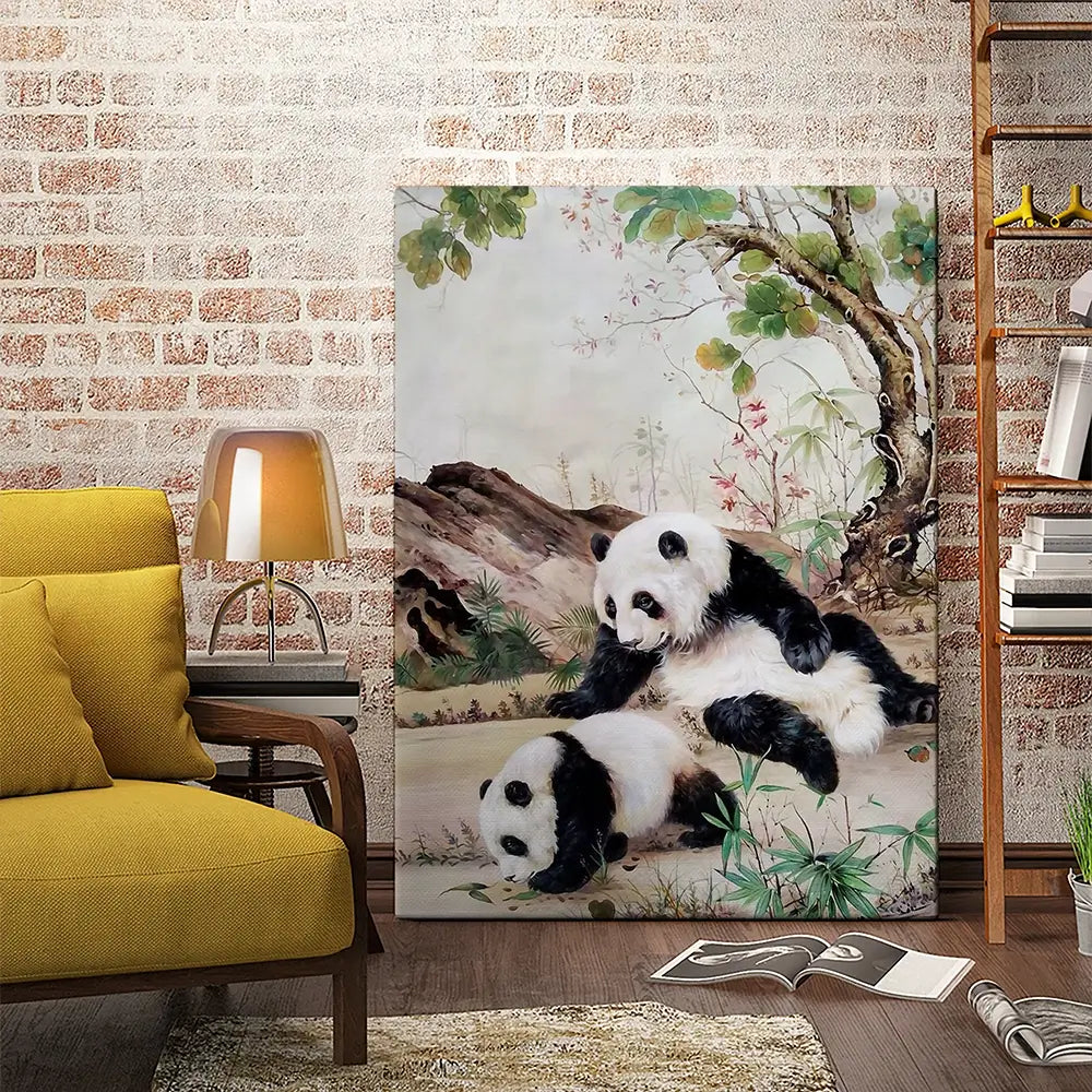 Two Pandas Canvas Print