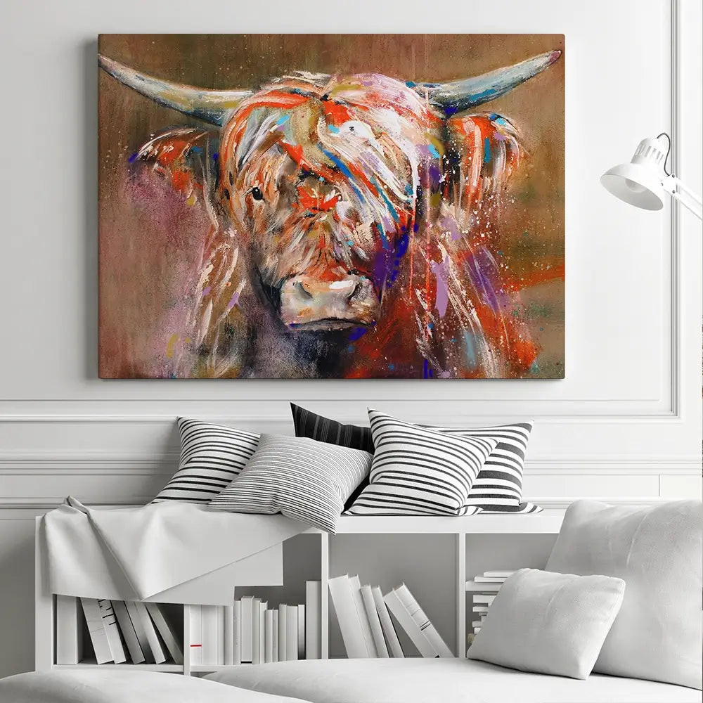 Friendly Highland Cow Canvas Print