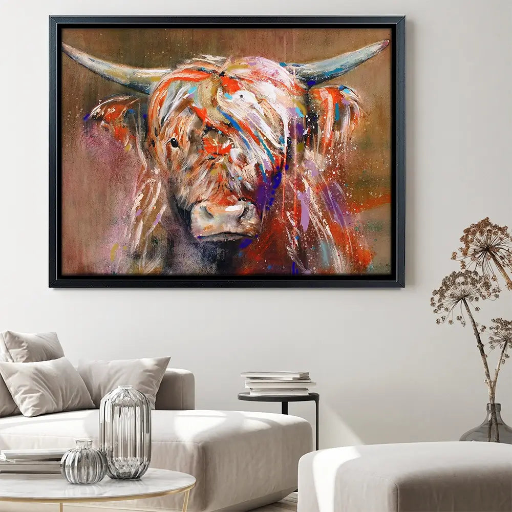 Friendly Highland Cow Canvas Print