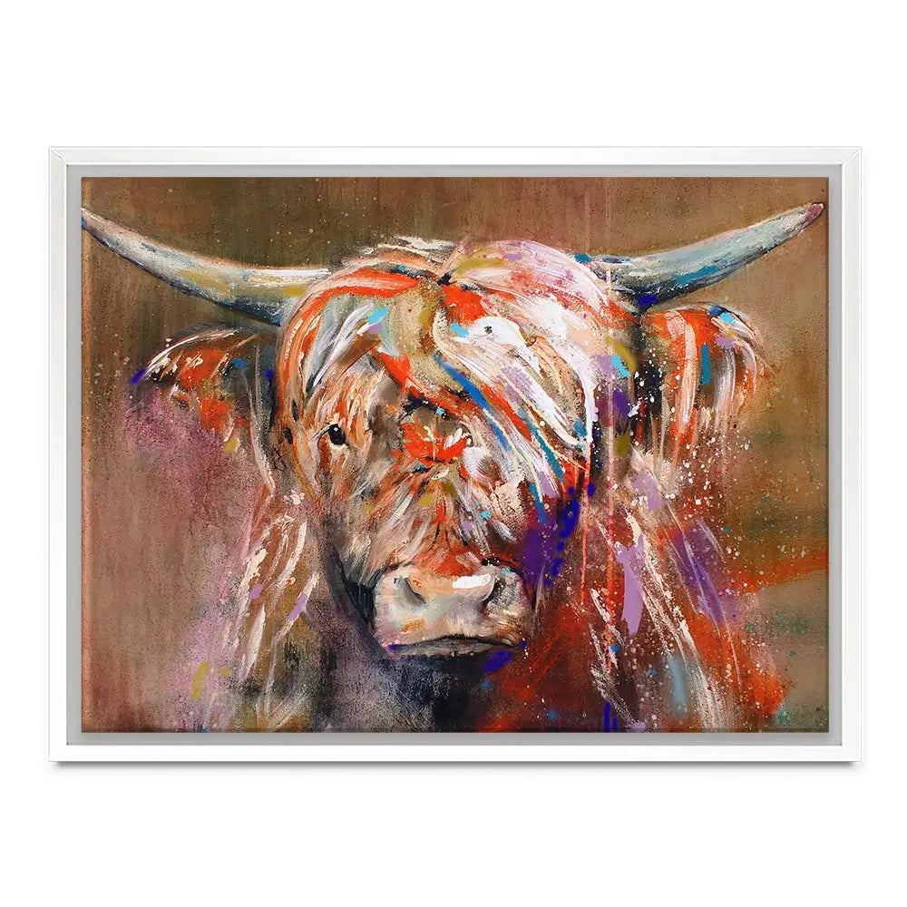 Friendly Highland Cow Canvas Print