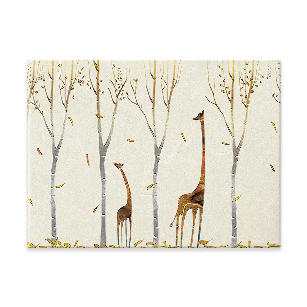 Autumn Giraffes Canvas Print