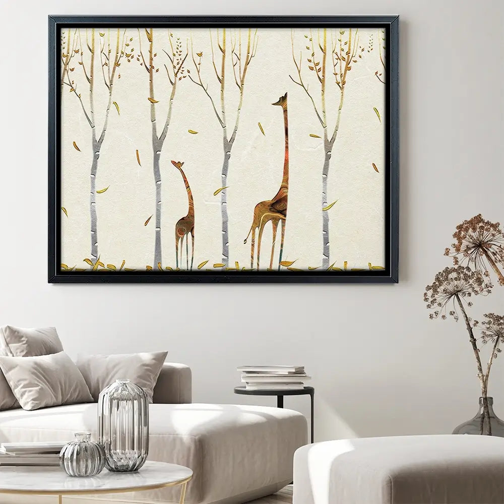 Autumn Giraffes Canvas Print