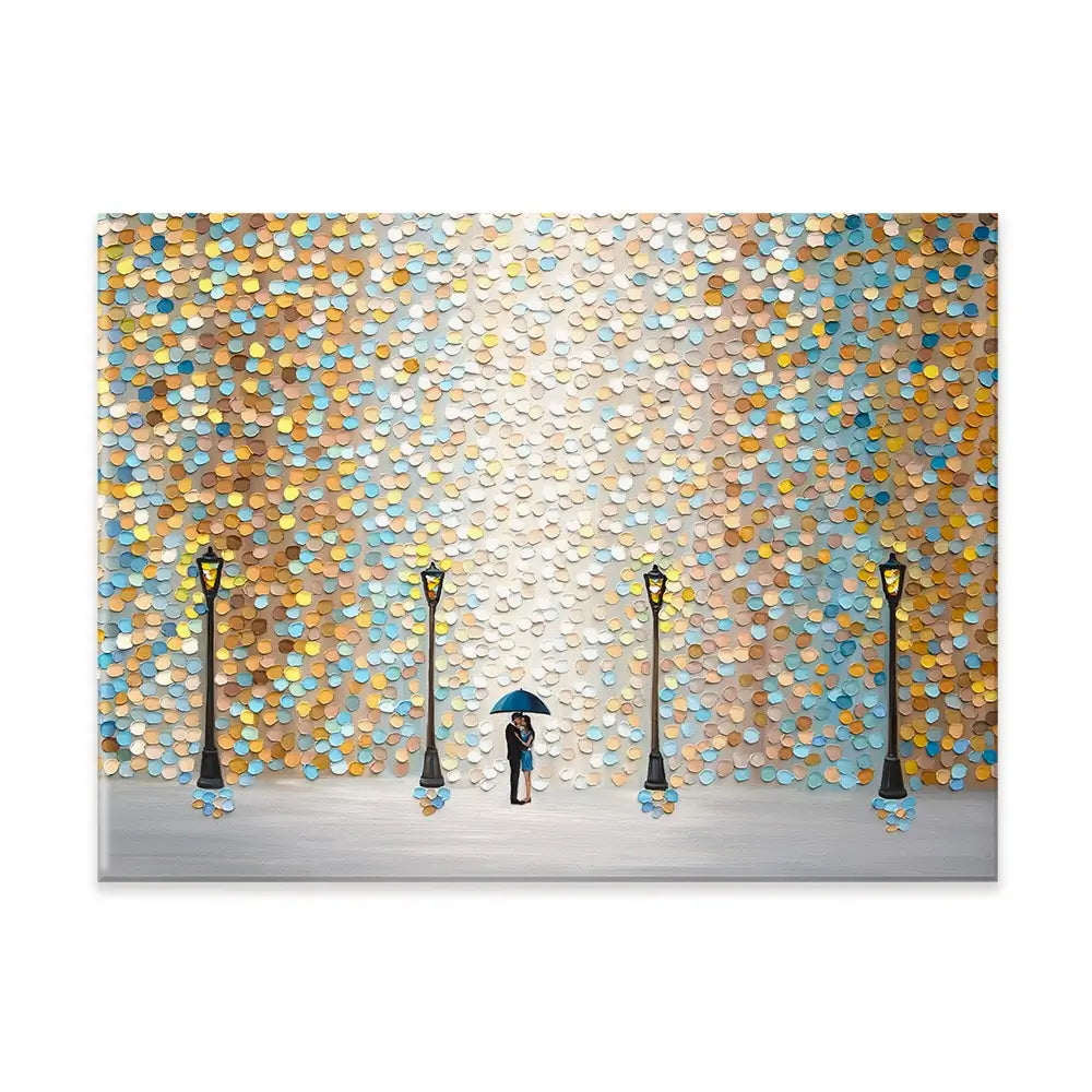 Kiss Under The Golden Rain Canvas Print