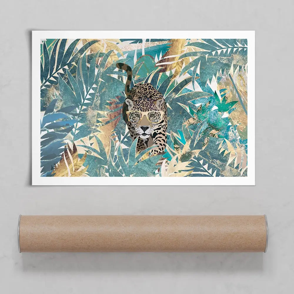 Big Cat Creeping Landscape Art Print