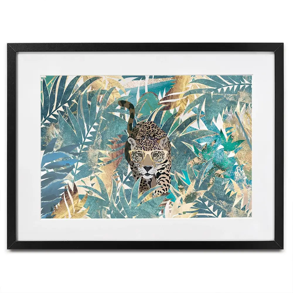 Big Cat Creeping Landscape Framed Art Print