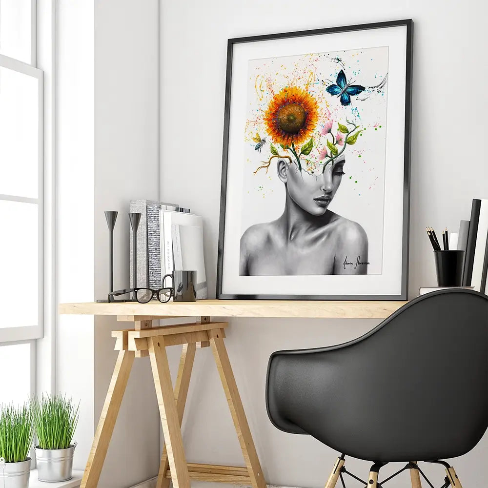 Wild Garden Girl Framed Art Print