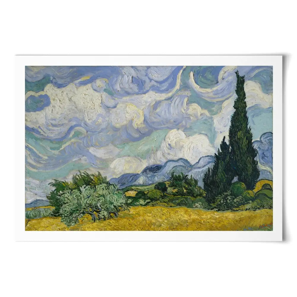 Wheat Field With Cypresses Art Print