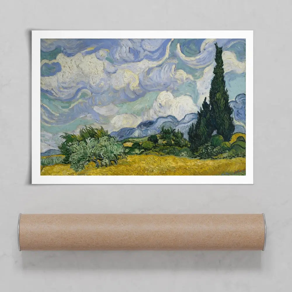 Wheat Field With Cypresses Art Print