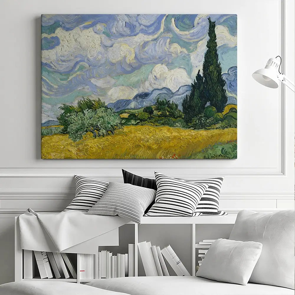 Wheat Field With Cypresses Canvas Print