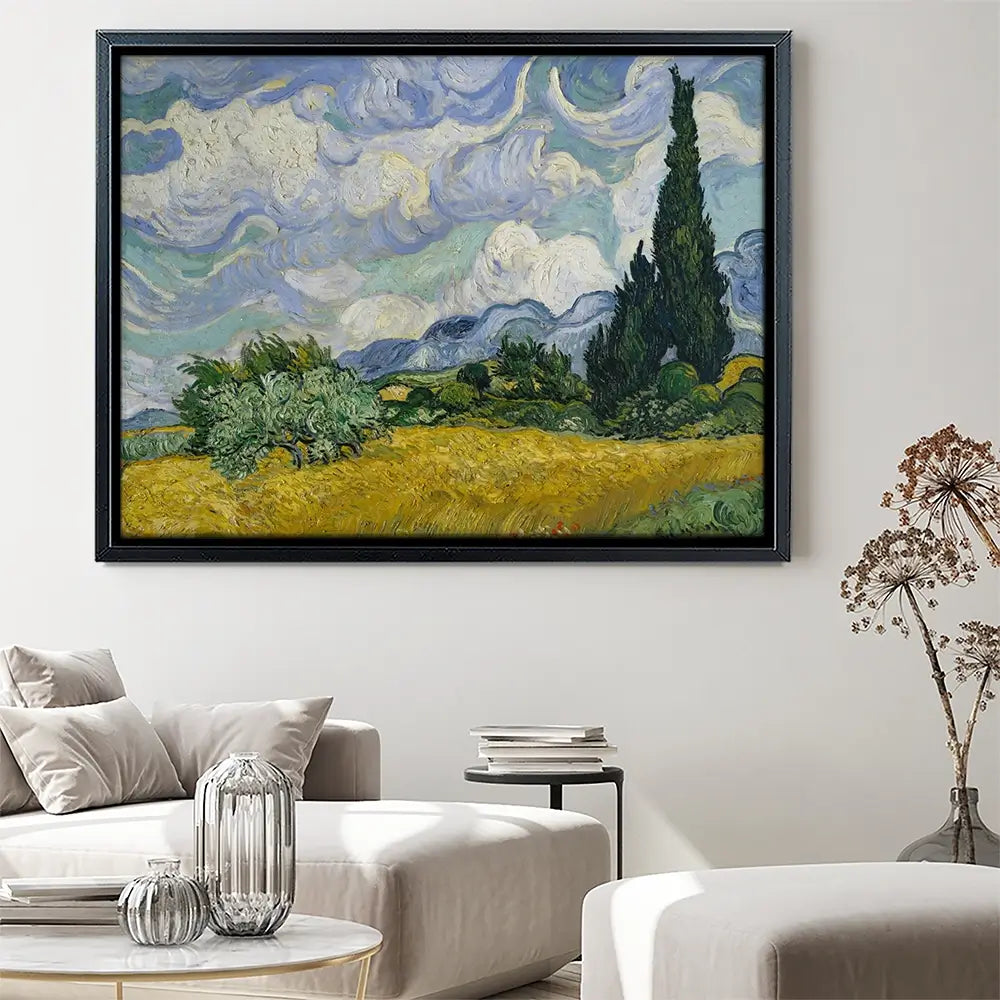 Wheat Field With Cypresses Canvas Print