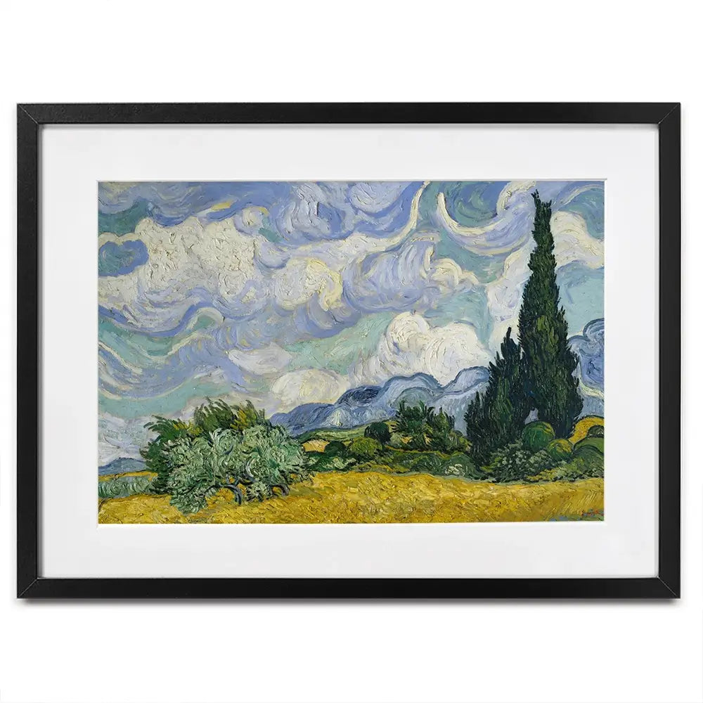 Wheat Field With Cypresses Framed Art Print