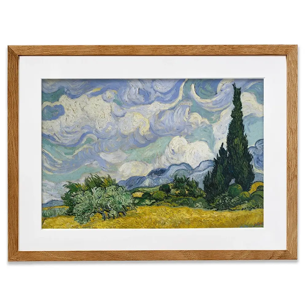 Wheat Field With Cypresses Framed Art Print