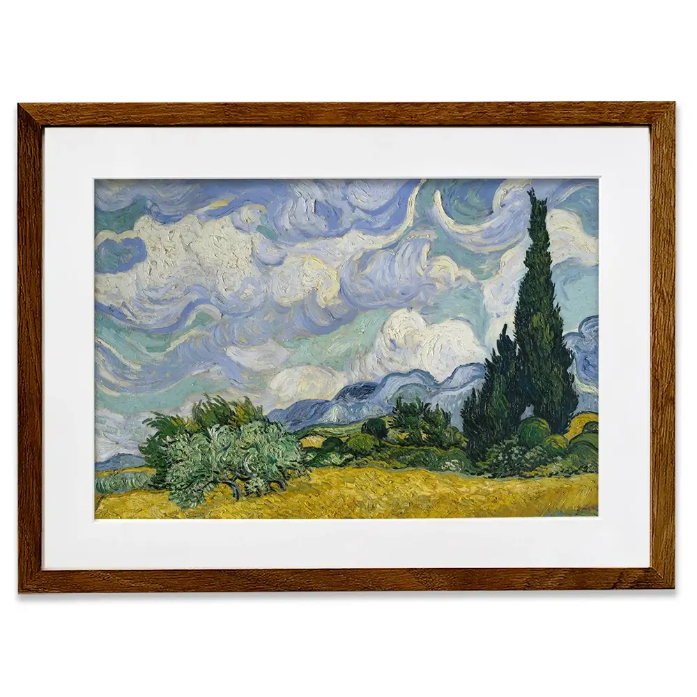 Wheat Field With Cypresses Framed Art Print