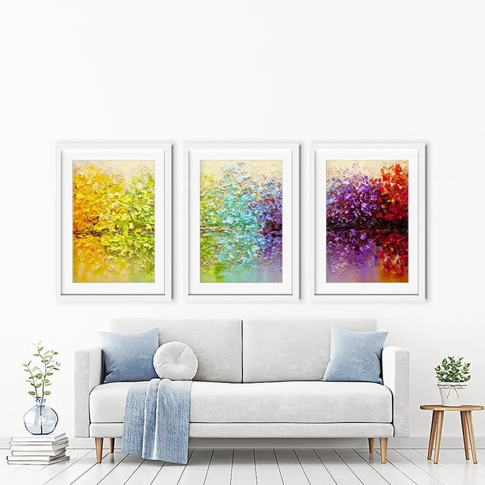 Rainbow Secret Garden Framed Art Print Trio