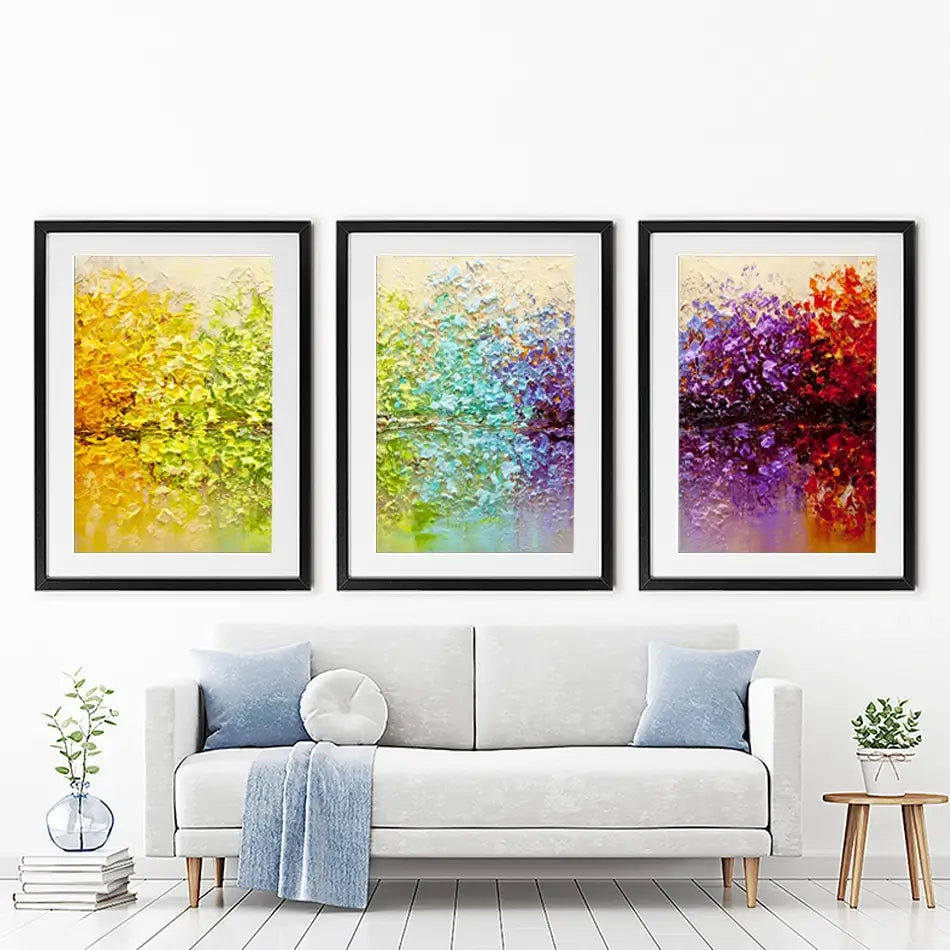 Rainbow Secret Garden Framed Art Print Trio