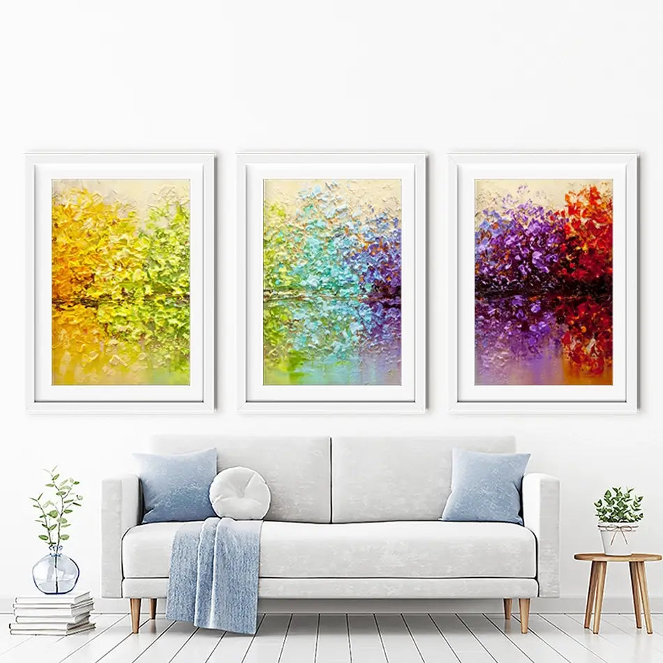 Rainbow Secret Garden Framed Art Print Trio