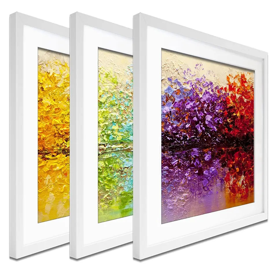 Rainbow Secret Garden Framed Art Print Trio