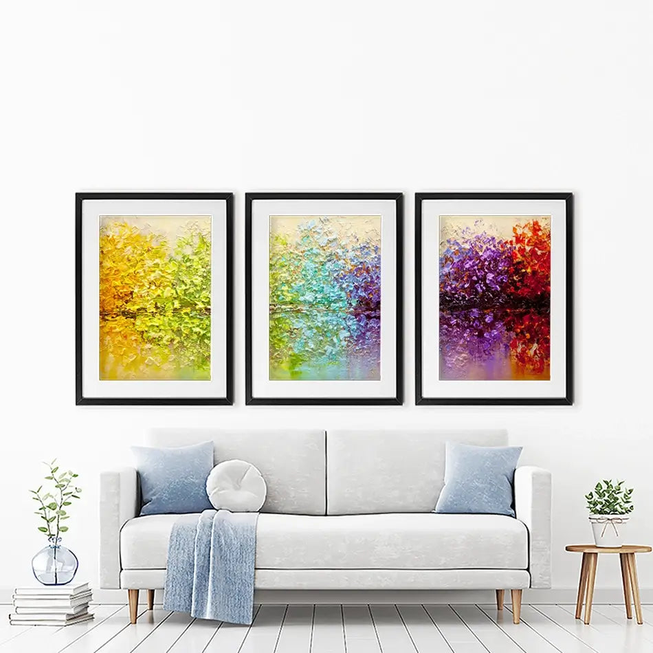 Rainbow Secret Garden Framed Art Print Trio