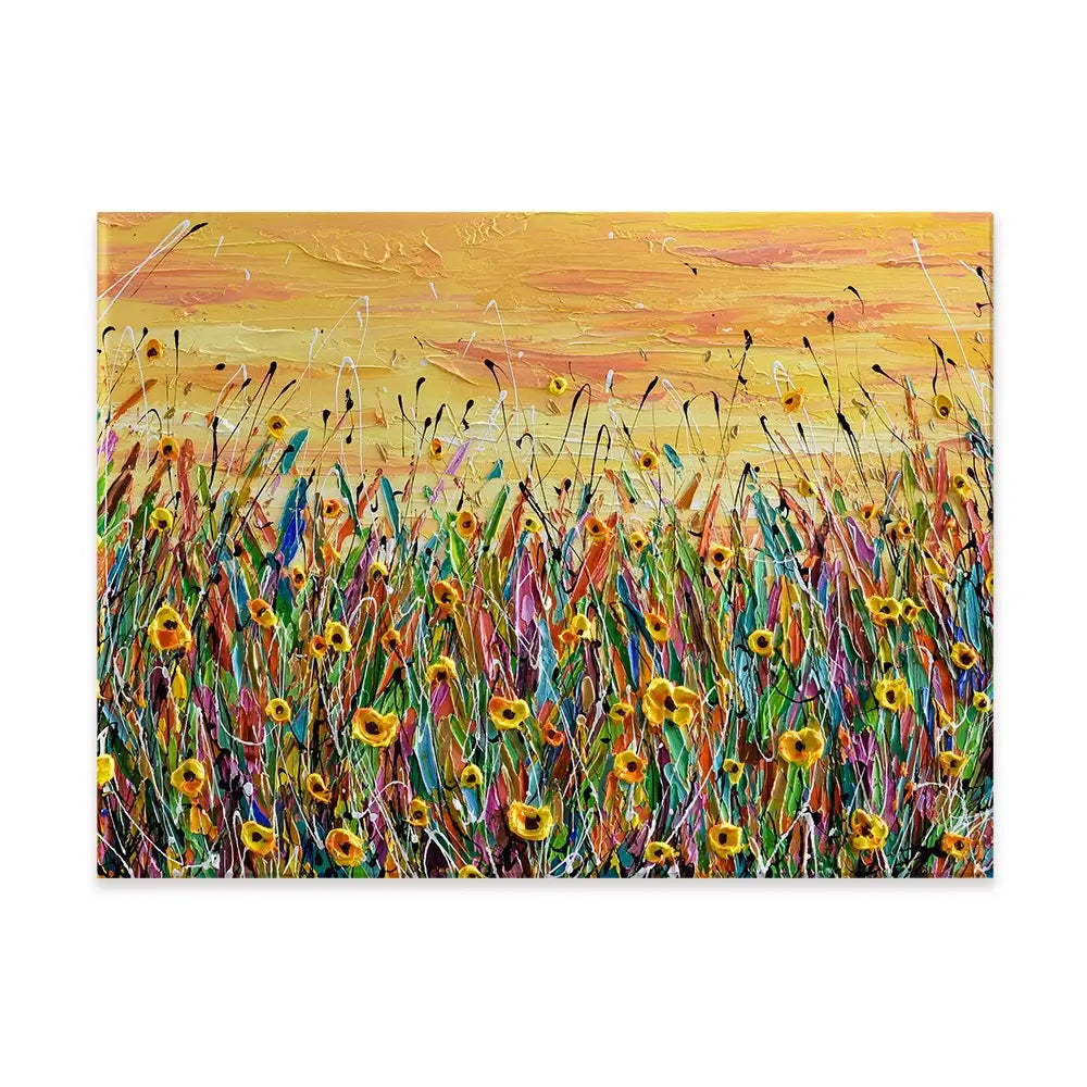 Yellow Floral Meadow Canvas Print