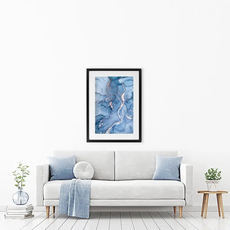 Dreamy Blue Marble Framed Art Print