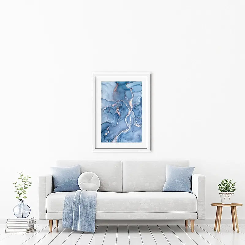 Dreamy Blue Marble Framed Art Print