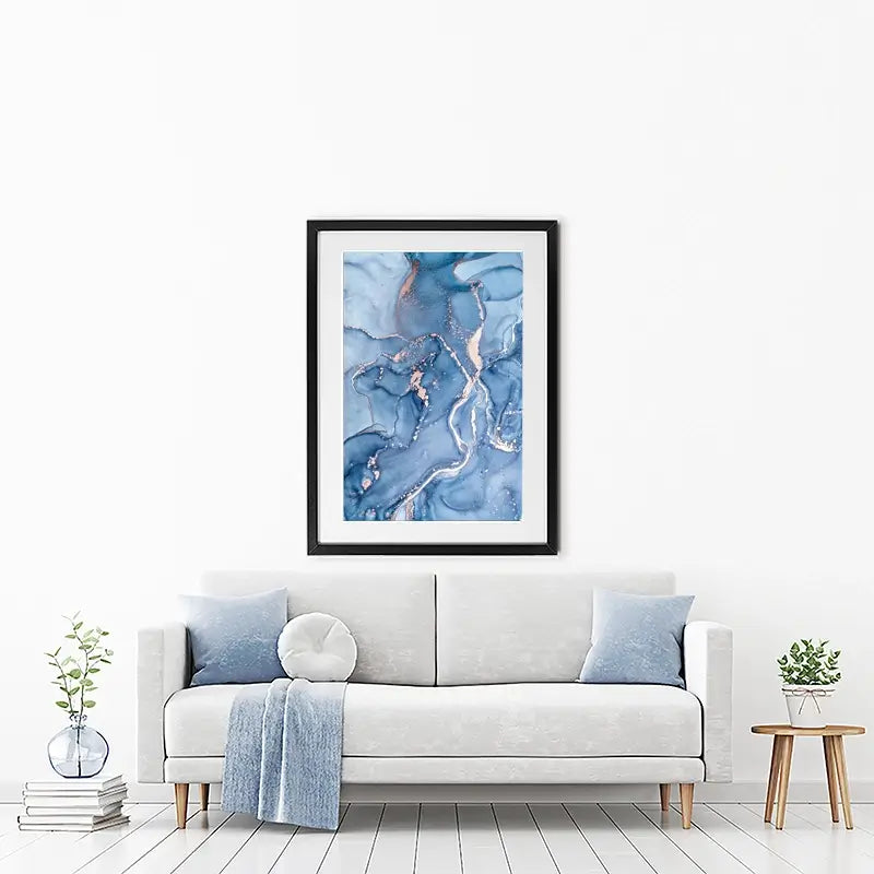 Dreamy Blue Marble Framed Art Print