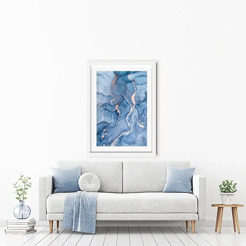 Dreamy Blue Marble Framed Art Print