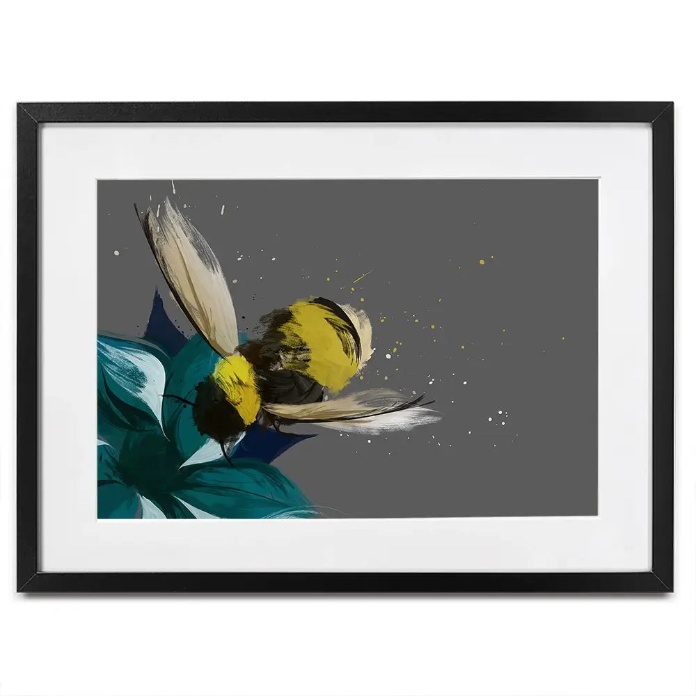 Bee On A Flower Framed Art Print