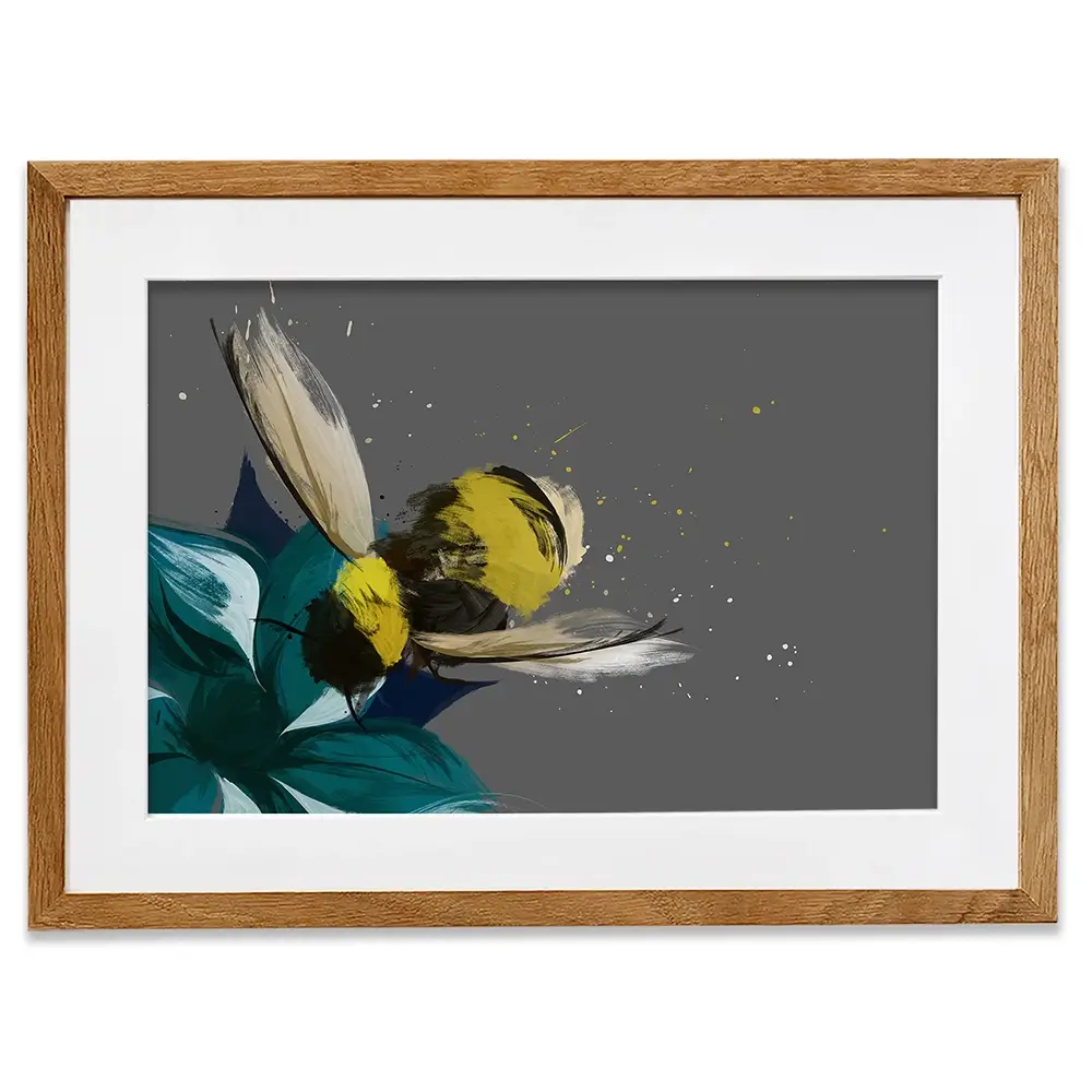 Bee On A Flower Framed Art Print