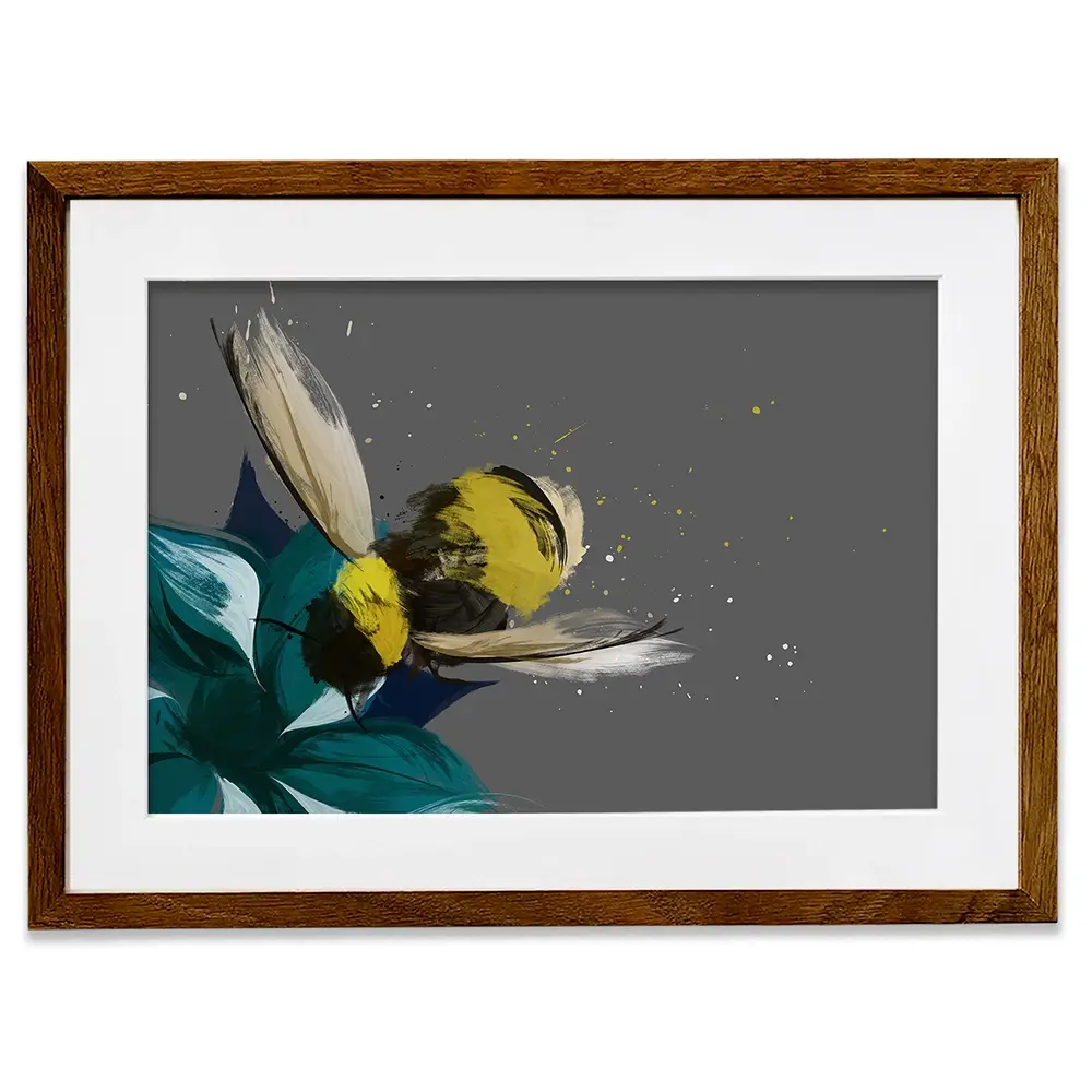 Bee On A Flower Framed Art Print